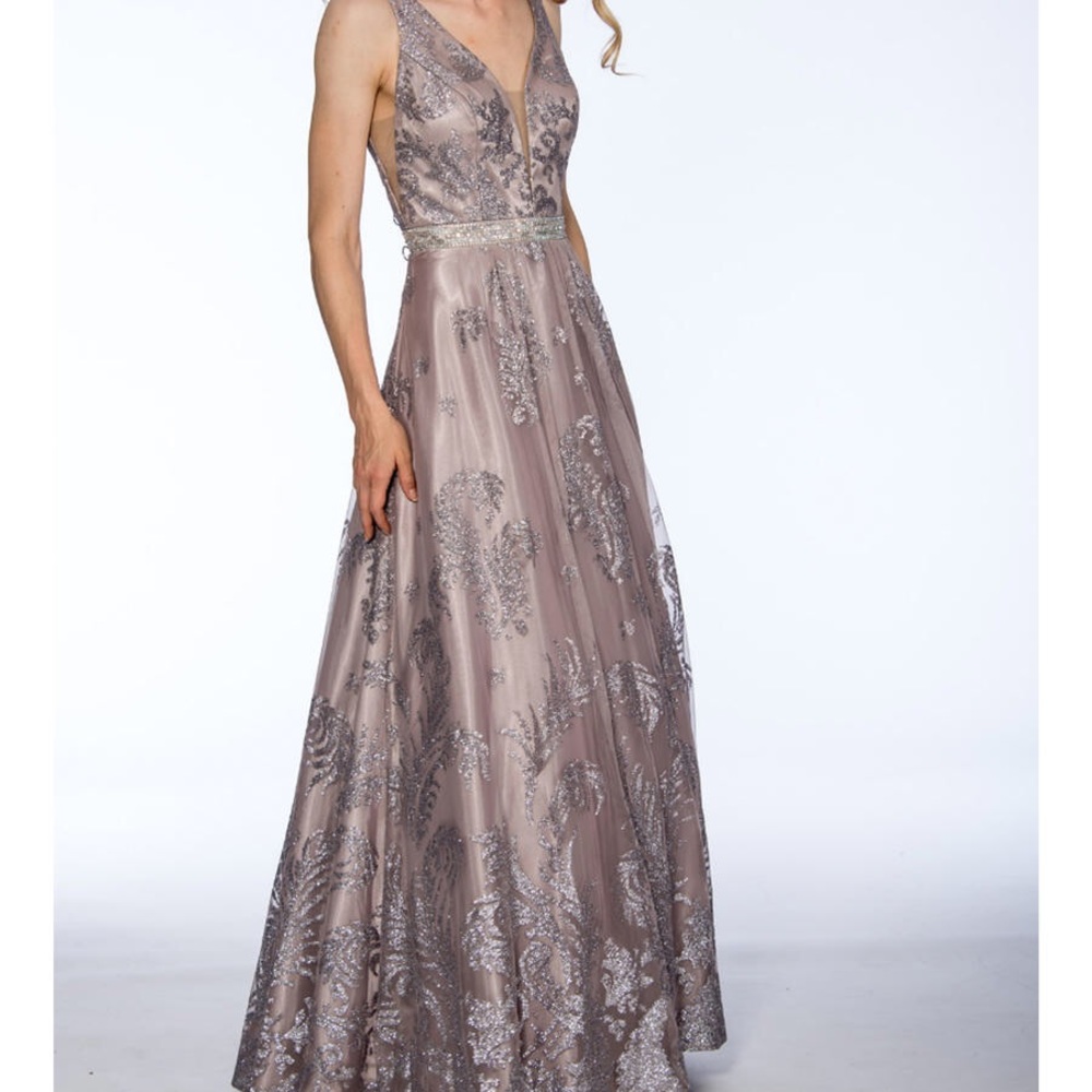 Purple-Grey Glittery Dress.
